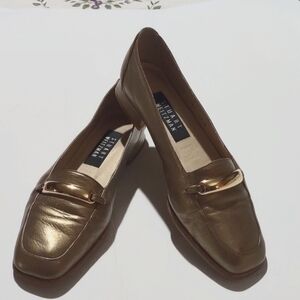 Stuart Weitzman Gold Loafers